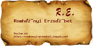 Romhányi Erzsébet névjegykártya